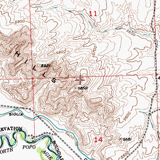 Topographic Map of KGWL-TV (Lander), WY