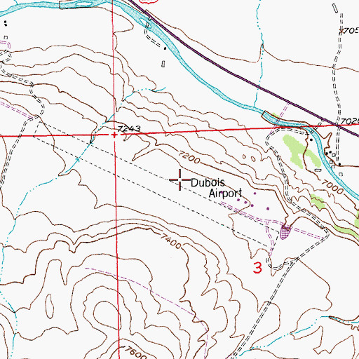 Topographic Map of Dubois Municipal Airport, WY