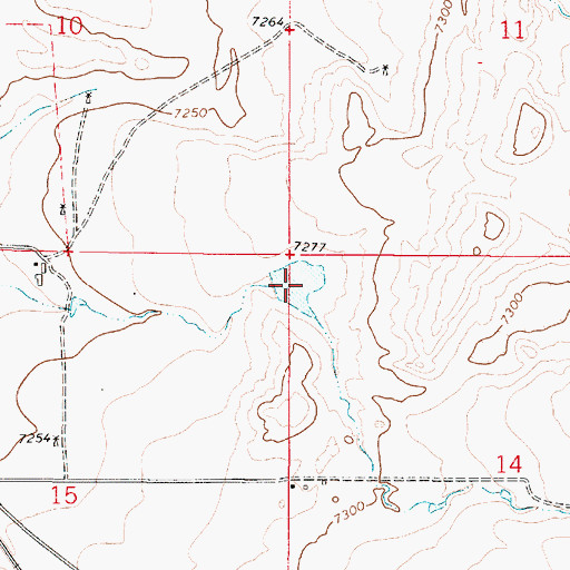 Topographic Map of Woodhouse Reservoir, WY