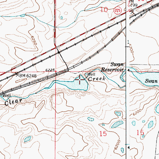 Topographic Map of Clear Creek Dam, WY