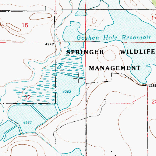 Topographic Map of Springer Wildlife Mangement Unit, WY