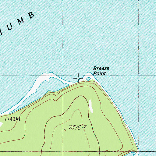 Topographic Map of Breeze Point, WY