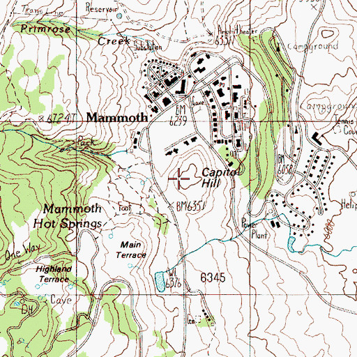 Topographic Map of Capitol Hill, WY