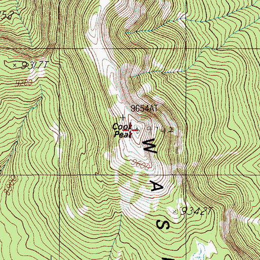 Topographic Map of Cook Peak, WY