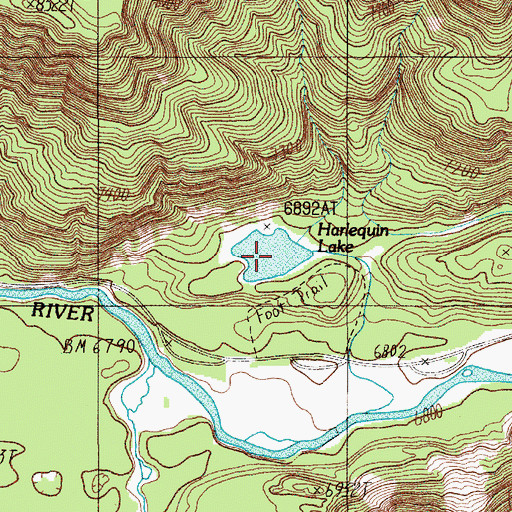 Topographic Map of Harlequin Lake, WY