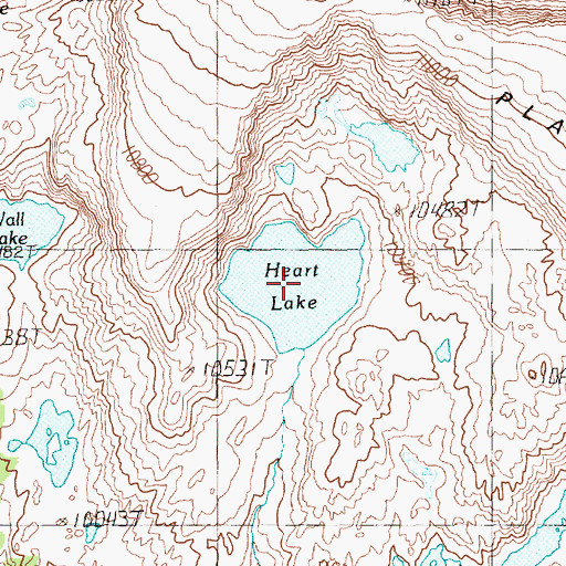 Topographic Map of Heart Lake, WY