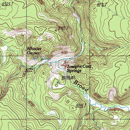 Topographic Map of Josephs Coat Springs, WY