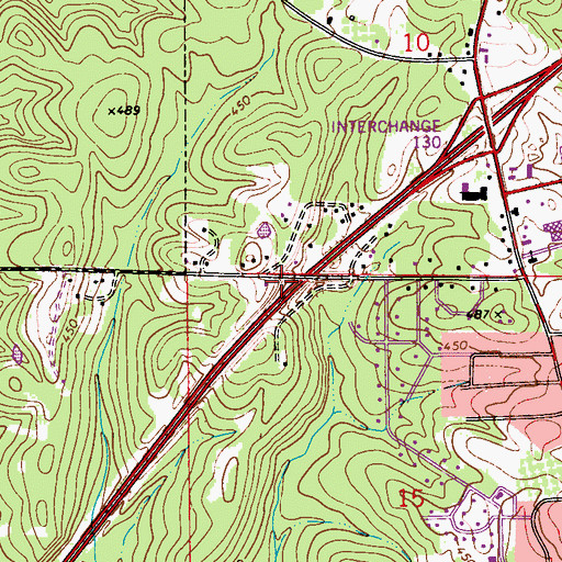 Topographic Map of WKXN-FM (Greenville), AL