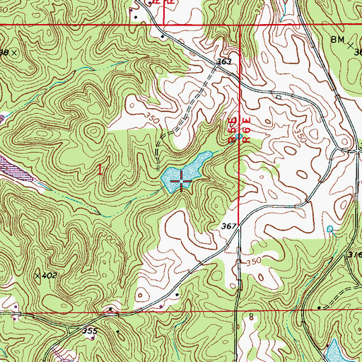 Topographic Map of Cain Lake Dam Number 3, AL