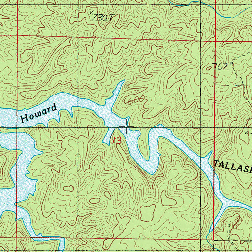 Topographic Map of Tallaseehatchee Watershed Number 1, AL