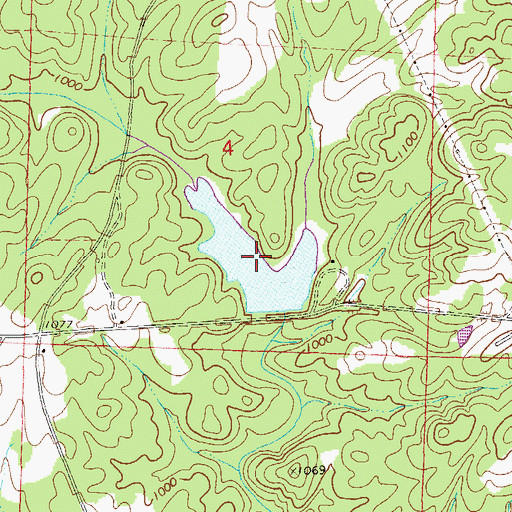 Topographic Map of Center Hill Lake, AL