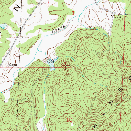 Topographic Map of Burchfield Lake, AL