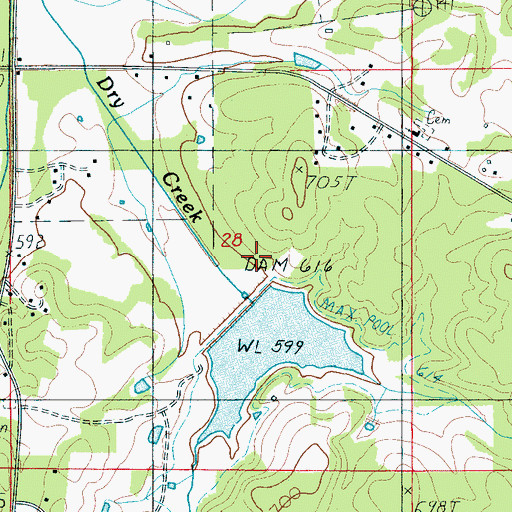 Topographic Map of Cheaha Creek Watershed Dam Number 2, AL