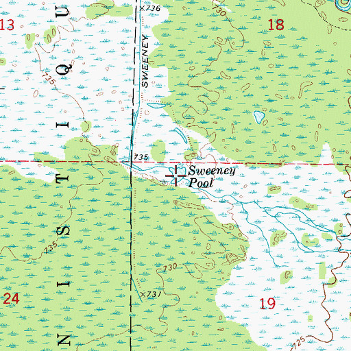 Topographic Map of Sweeney Pool, MI