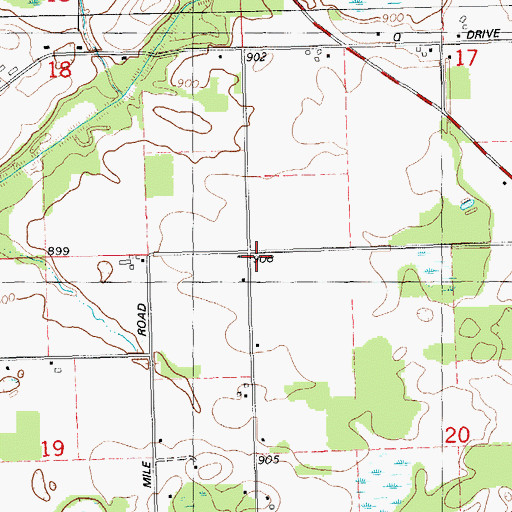 Topographic Map of Tadmore School, MI