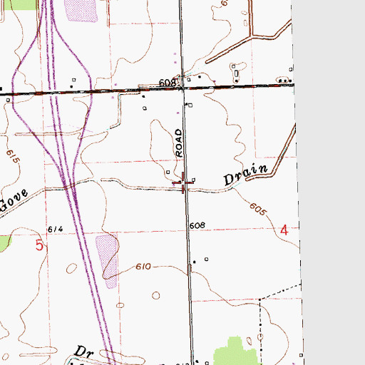 Topographic Map of Tap-Gove Drain, MI