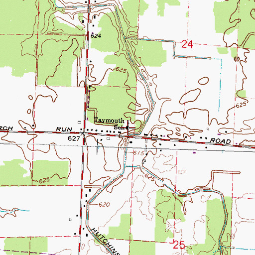 Topographic Map of Taymouth School, MI