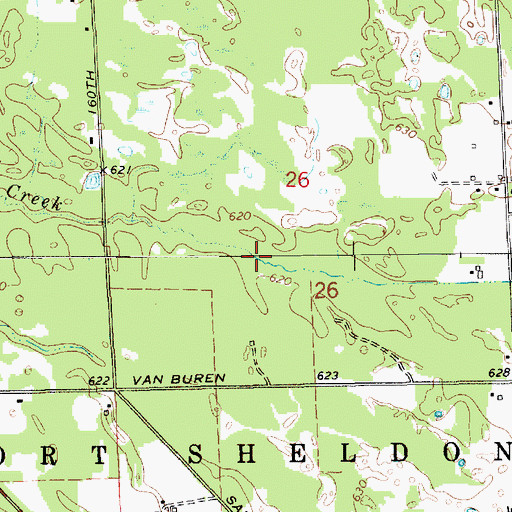 Topographic Map of Ten Hagen Creek, MI