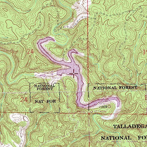Topographic Map of Terrapin Creek Lake Number 22, AL
