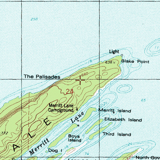 Topographic Map of The Palisades, MI