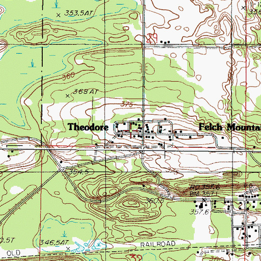 Topographic Map of Theodore, MI