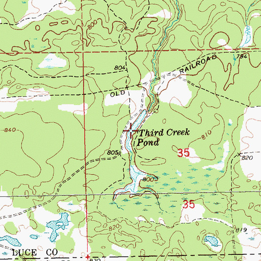 Topographic Map of Third Creek Pond, MI
