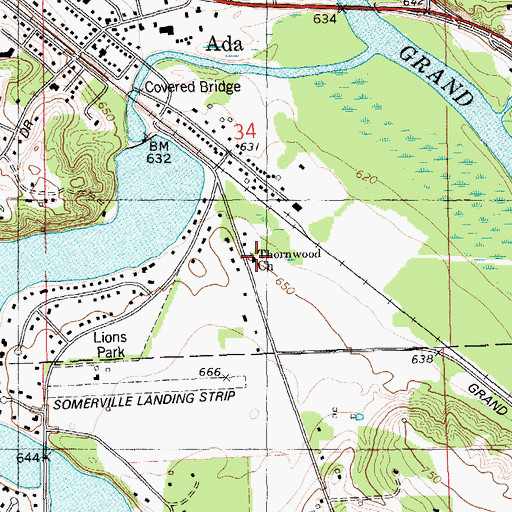 Topographic Map of Thornwood Church, MI