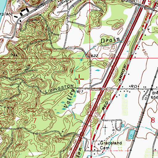 Topographic Map of Thorton Valley Drain, MI