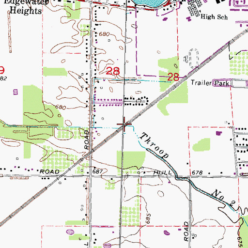 Topographic Map of Throop Number Two Drain, MI