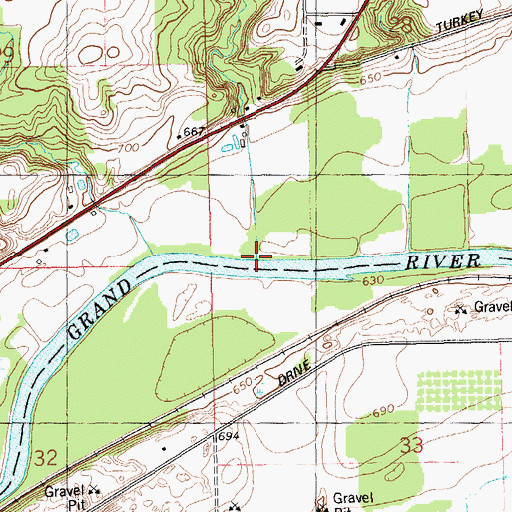 Topographic Map of Timberland Creek, MI