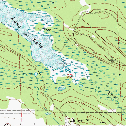 Topographic Map of Toms Creek, MI