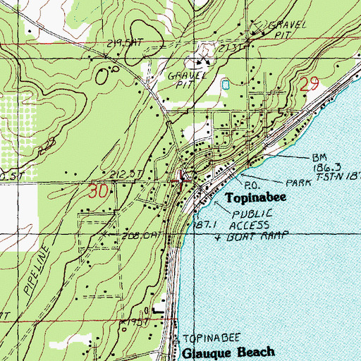 Topographic Map of Topinabee, MI