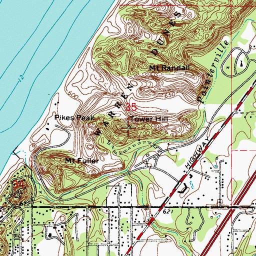 Topographic Map of Tower Hill, MI