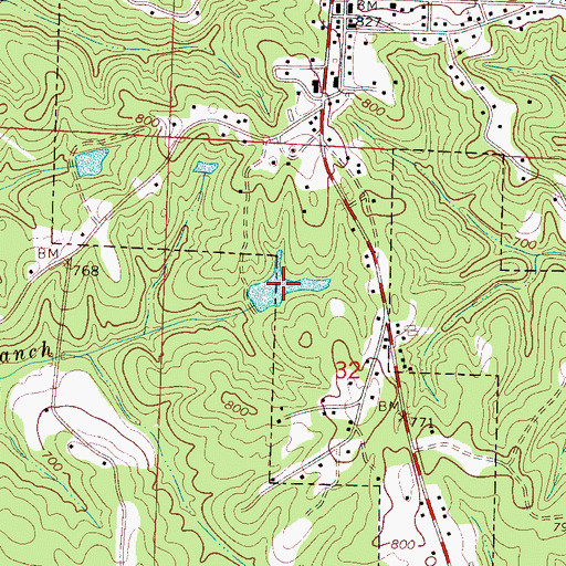 Topographic Map of Bonds Lake, AL