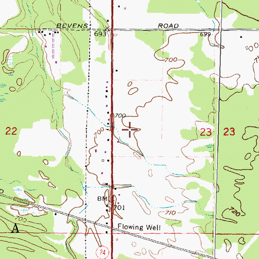 Topographic Map of Tuscola State Game Area, MI