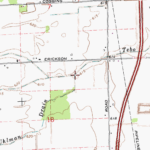 Topographic Map of Uhlman Drain, MI