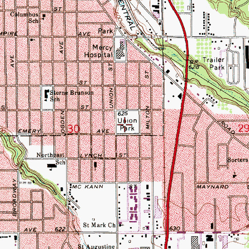 Topographic Map of Union Park, MI