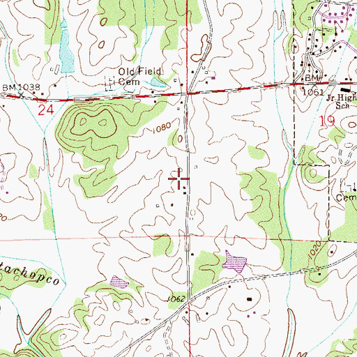 Topographic Map of Clay County, AL