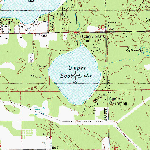 Topographic Map of Upper Scott Lake, MI