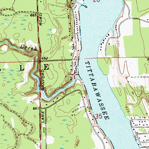 Topographic Map of Varity Creek, MI