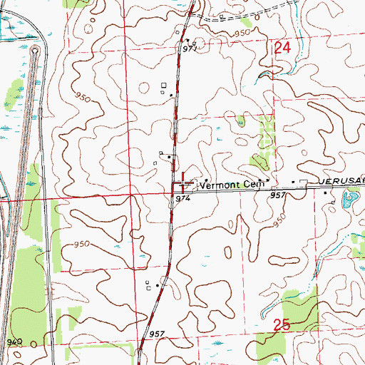 Topographic Map of Vermont Cemetery, MI