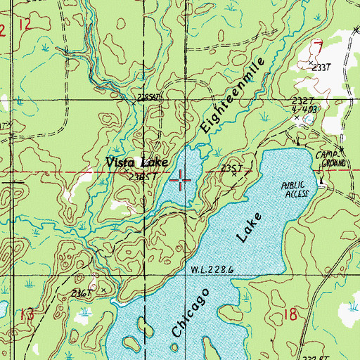 Topographic Map of Vista Lake, MI