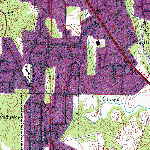 Topographic Map of Jefferson County, AL