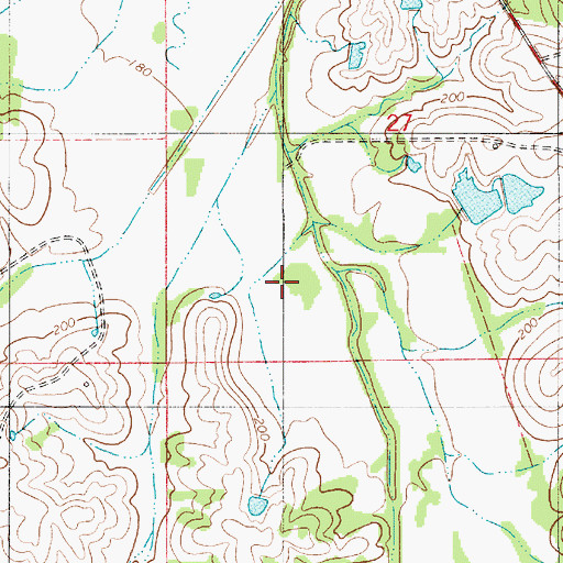 Topographic Map of Lowndes County, AL