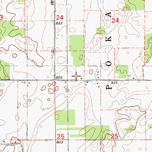 Topographic Map of Walnut Grove School, MI