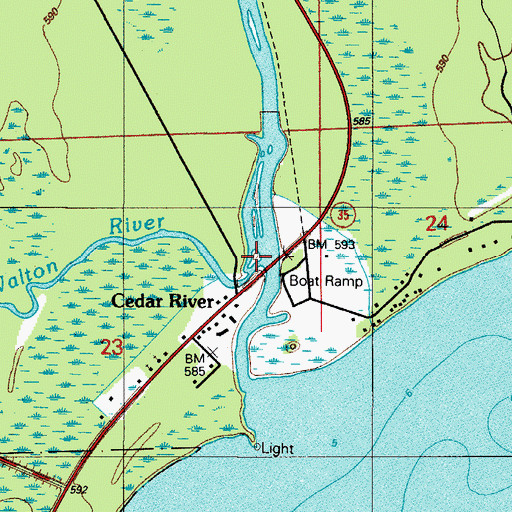 Topographic Map of Walton River, MI