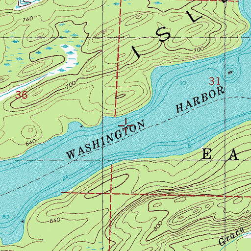 Topographic Map of Washington Harbor, MI