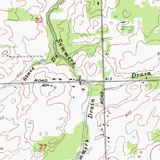 Topographic Map of Watson and Summers Drain, MI
