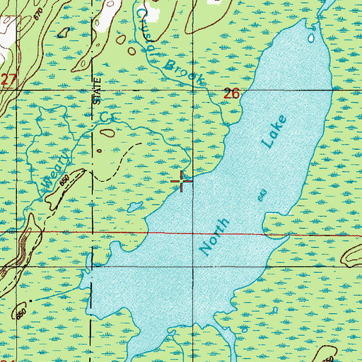 Topographic Map of Weary Creek, MI