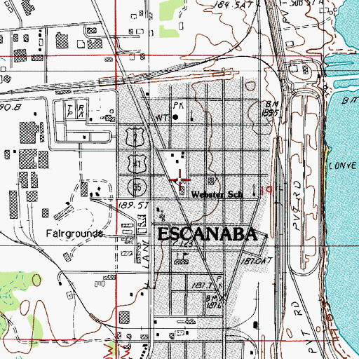 Topographic Map of Webster Elementary School, MI